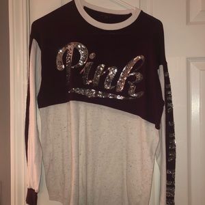 Maroon & cream PINK longsleeve